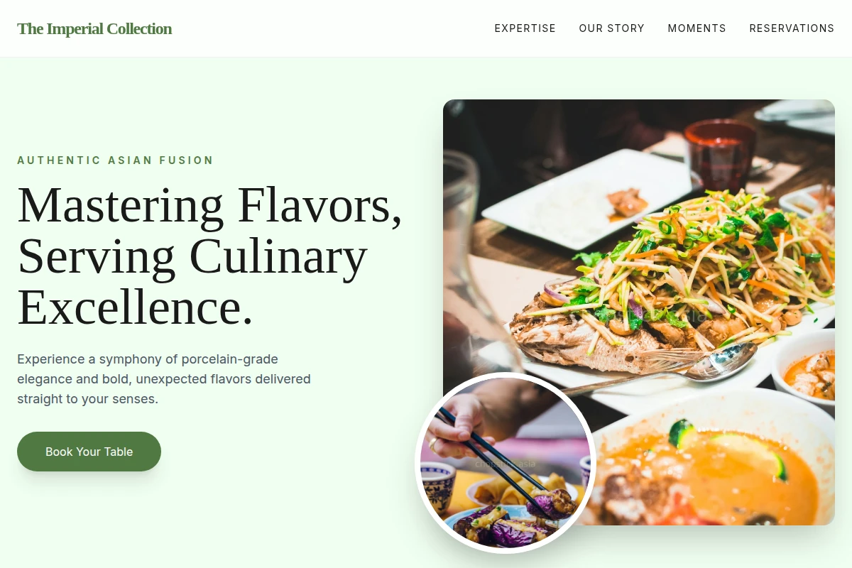 Porcelain Asian Fusion Food